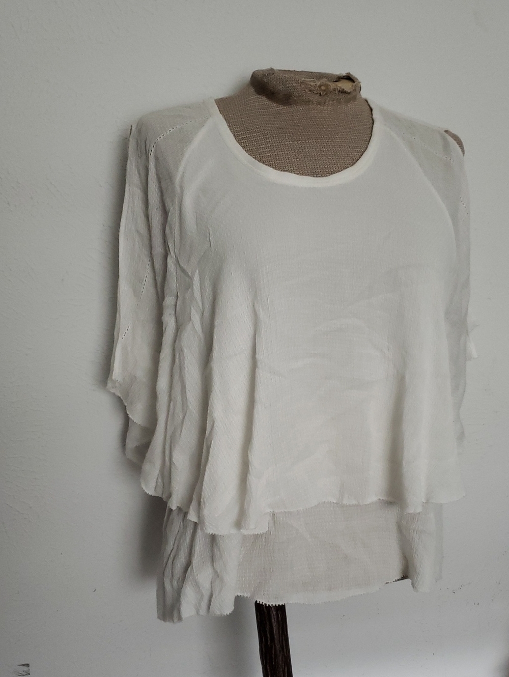 IRO 100% VISCOSE GAUZE KARLEF PONCHO BLOUSE 8